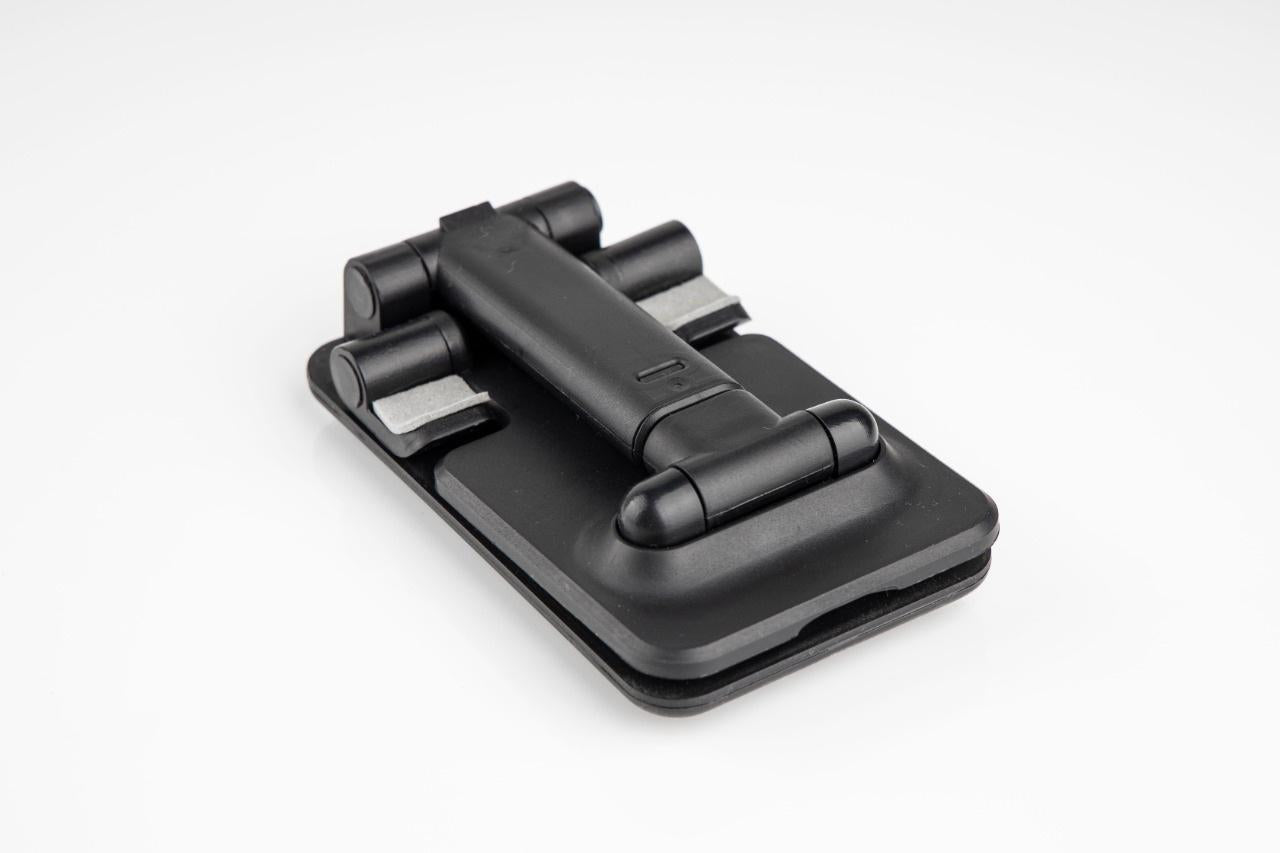 Adjustable Tabletop Cell Phone Stand, Foldable Portable Phone Stand Phone Holder for Desk, Desktop Tablet Stand Compatible with Mobile Phone/iPad/Tablet (Black)