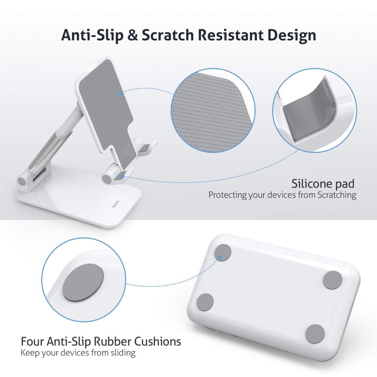 Multi Angle Adjustable and Foldable Mobile Phone Stand/Holder, Anti Slip and Scratch Resistant Stand
