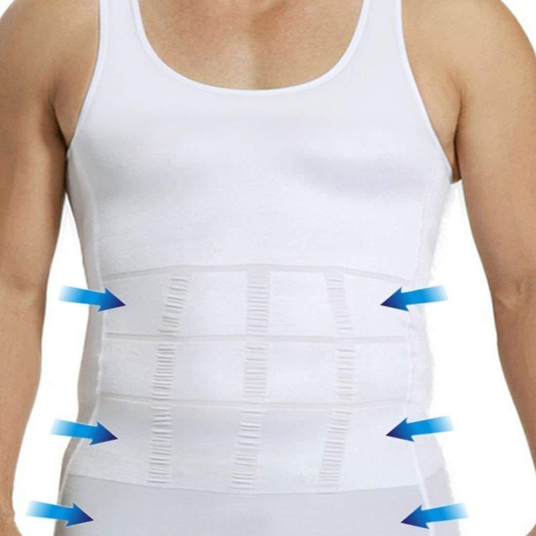 Body Shapers Sculpture Men's Slim Vest Lift Weight Loss Shirt Compression Muscular (Assorted colors)