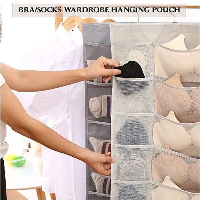 Transparent Multifunctional Double Sided Space Saver Wardrobe Closet Organizer For Socks Bra Panties