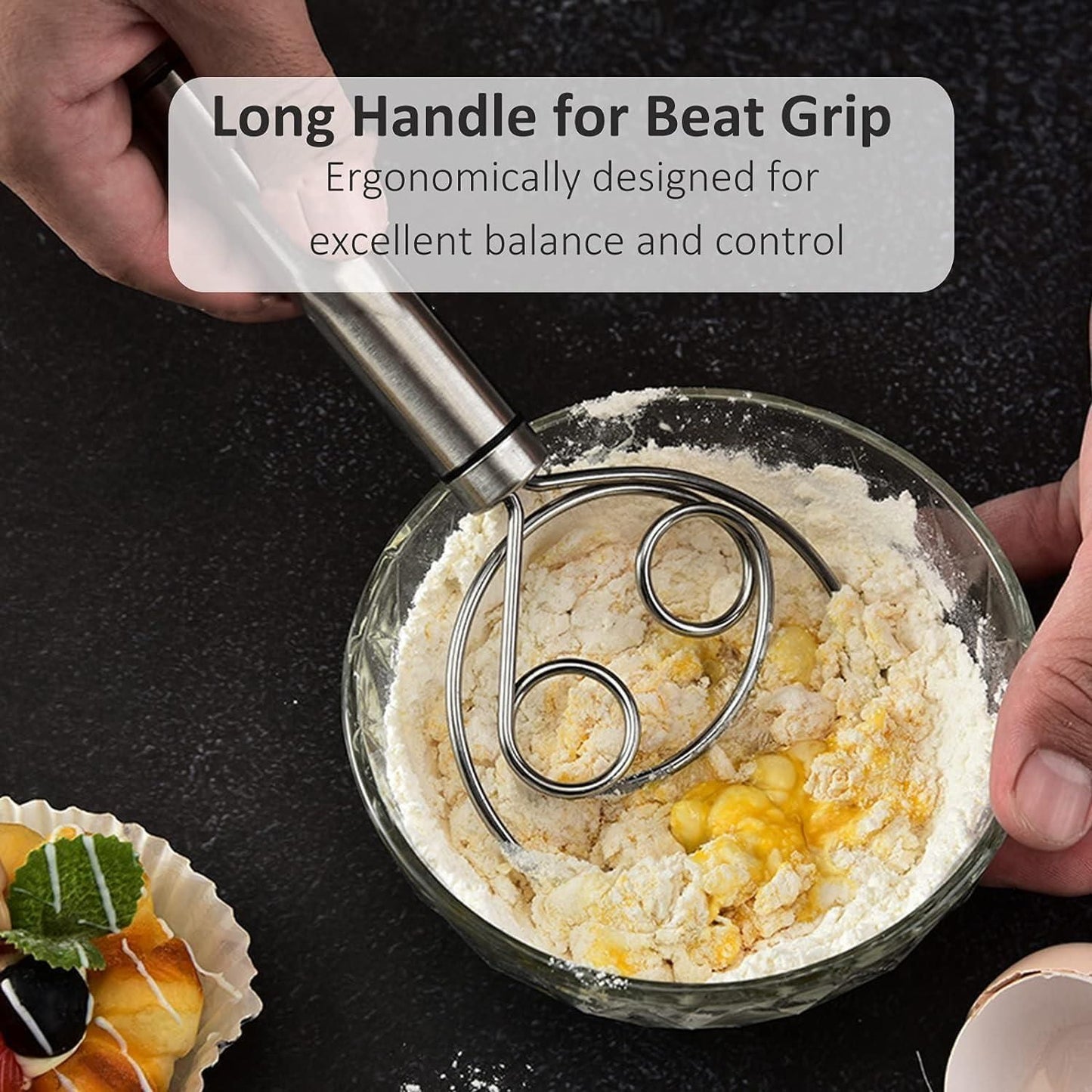 Stainless Steel Magic Dough Whisk (Pack of 2)