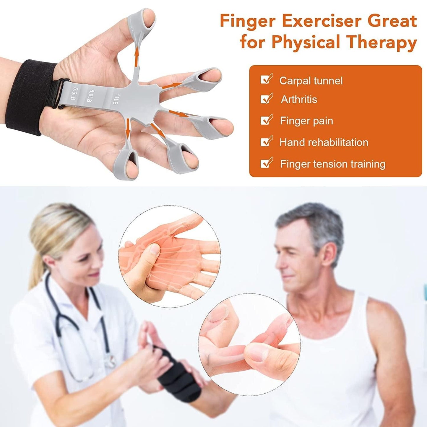 🔥6 Resistant Level Finger Exerciser