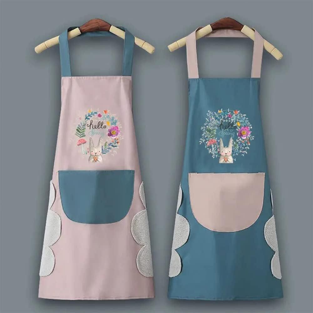 (🔥HOT SALE NOW - 41% OFF) Hand-Wiping Waterproof Kitchen Apron with Big Front Pocket (pack of 2)
