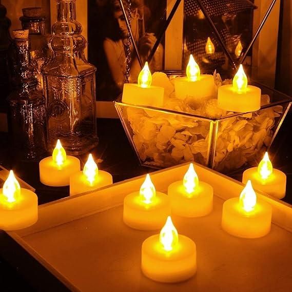 12/24 Battery Operated LED Candle Diya Decorative Lights