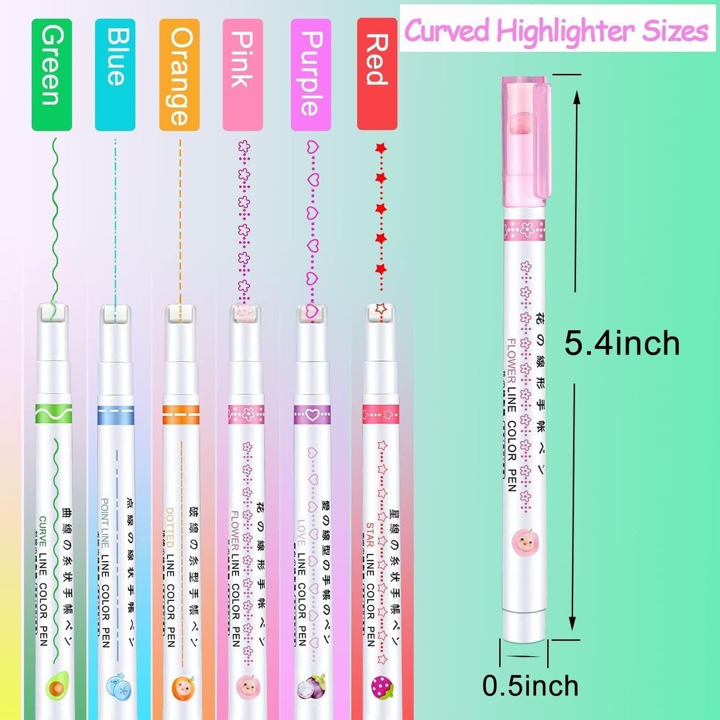 【💖BEST GIFTS FOR KIDS】Dual Tip Pens with 6 Different Curve Shapes Fine Tips