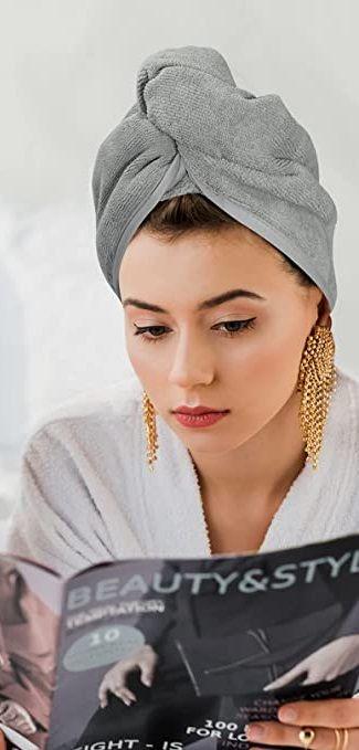 Super Absorbent Quick Dry Hair Towel Wrap for Women (Pack of 2)