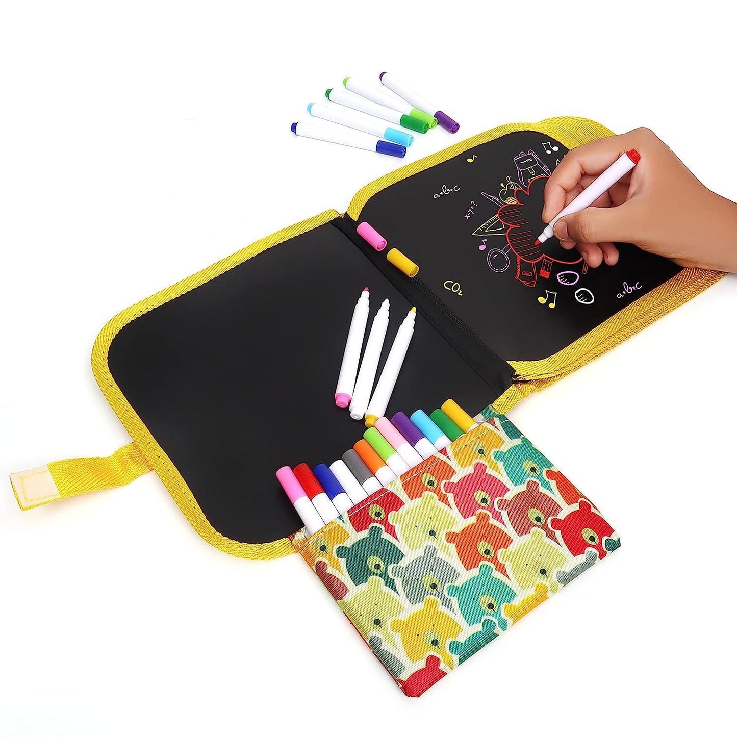 Erasable Doodling Book (12 Colored Pens Included)