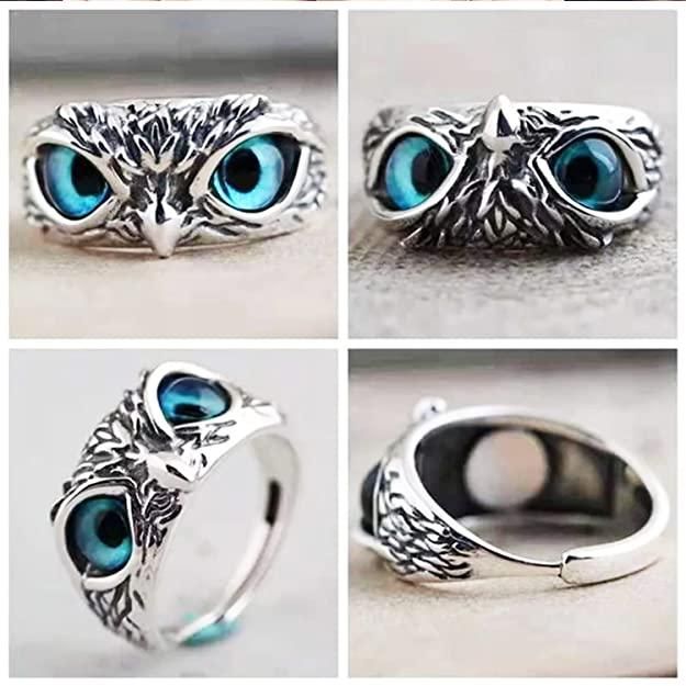 925 Pure Silver Owl Ring