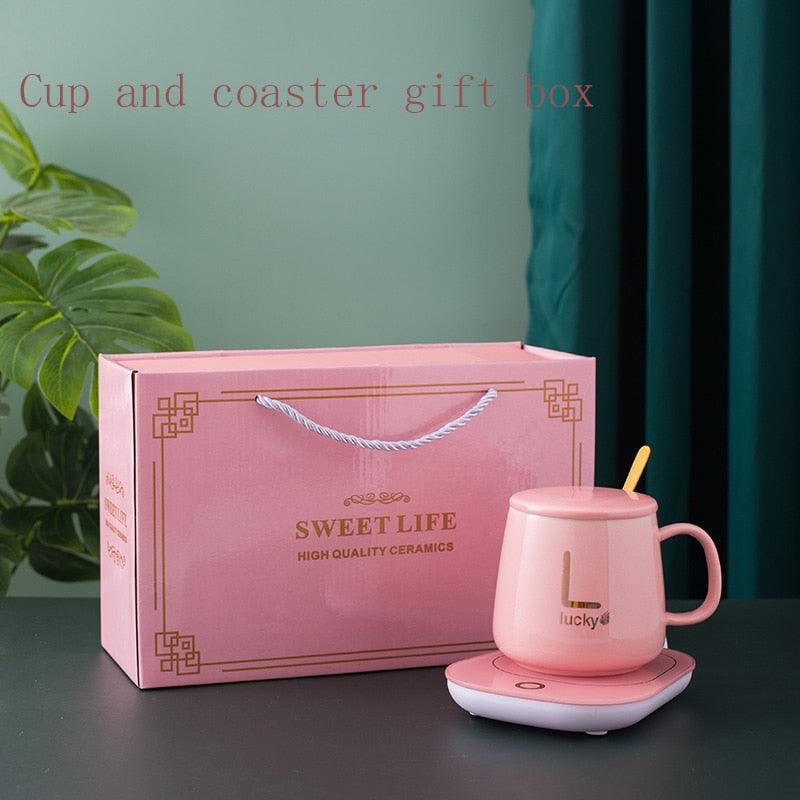 Electric Cup Warmer Set With Spoon