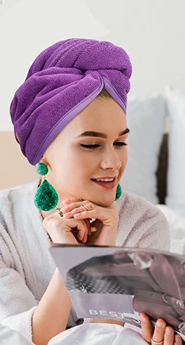 Super Absorbent Quick Dry Hair Towel Wrap for Women (Pack of 2)