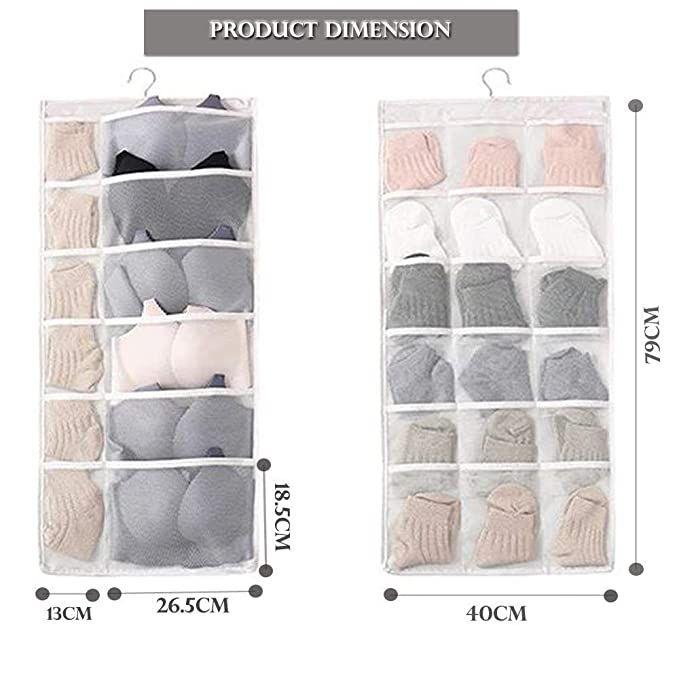 Transparent Multifunctional Double Sided Space Saver Wardrobe Closet Organizer For Socks Bra Panties