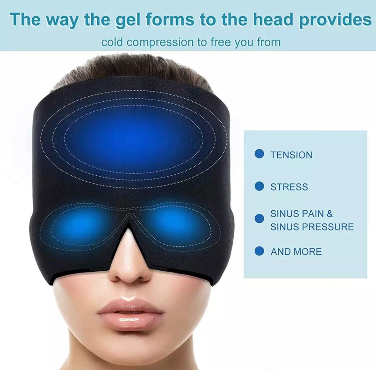 Headache Relief Cap for Tension, Sinus & Stress | Cold Therapy | Hot Therapy | Form Fitting Gel