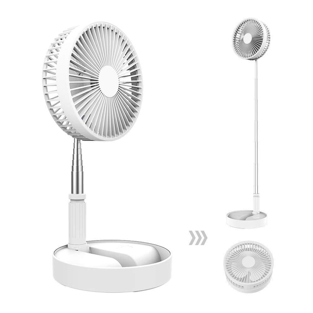 Folding Portable Retractable Floor Fan USB Desk Remote Control Fan
