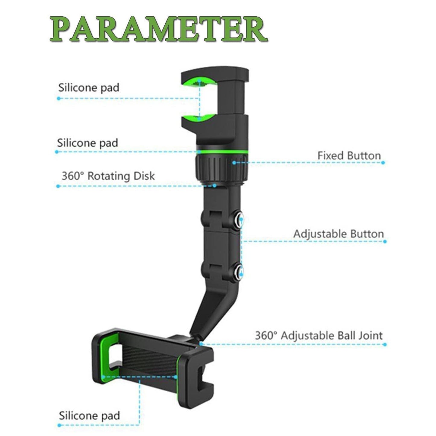 Multifunctional Rearview Mirror Phone Holder