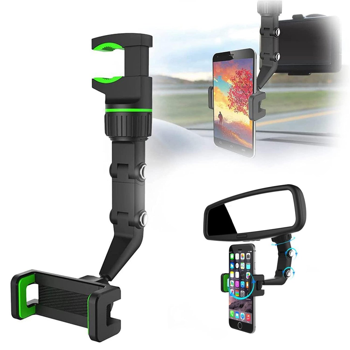 Multifunctional Rearview Mirror Phone Holder