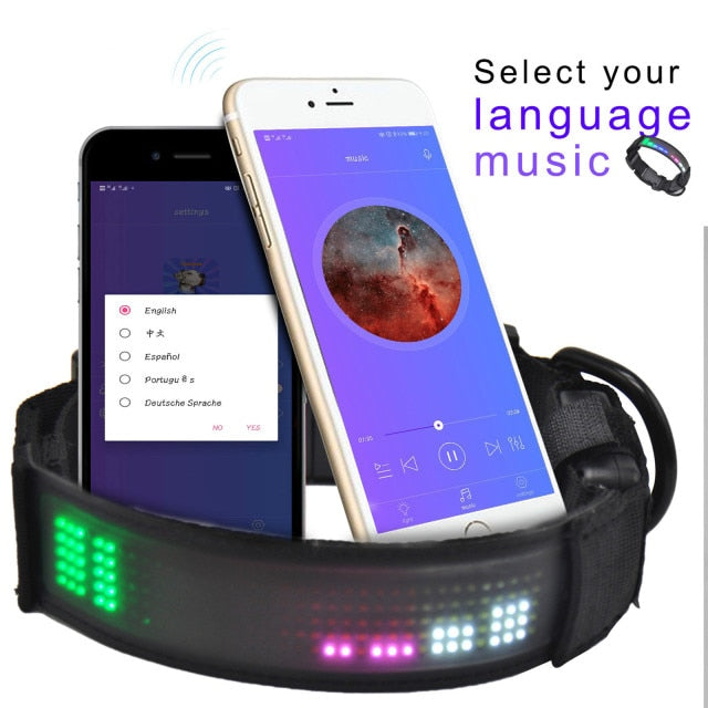 Programmable Scrolling LED Pet Collar For Night Safety