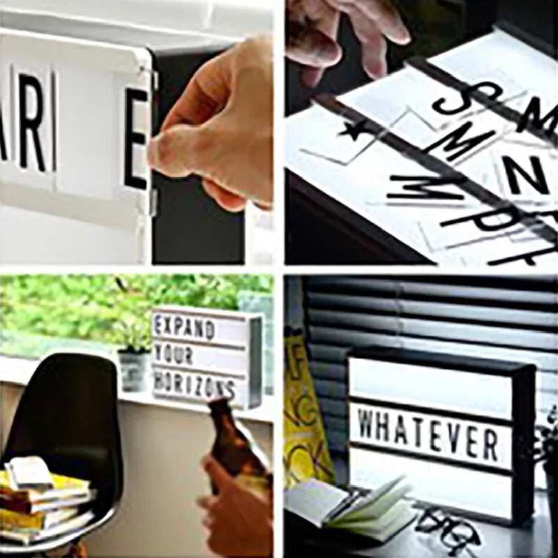 A4 LED Cinematic Light Box With Letters and Symbols