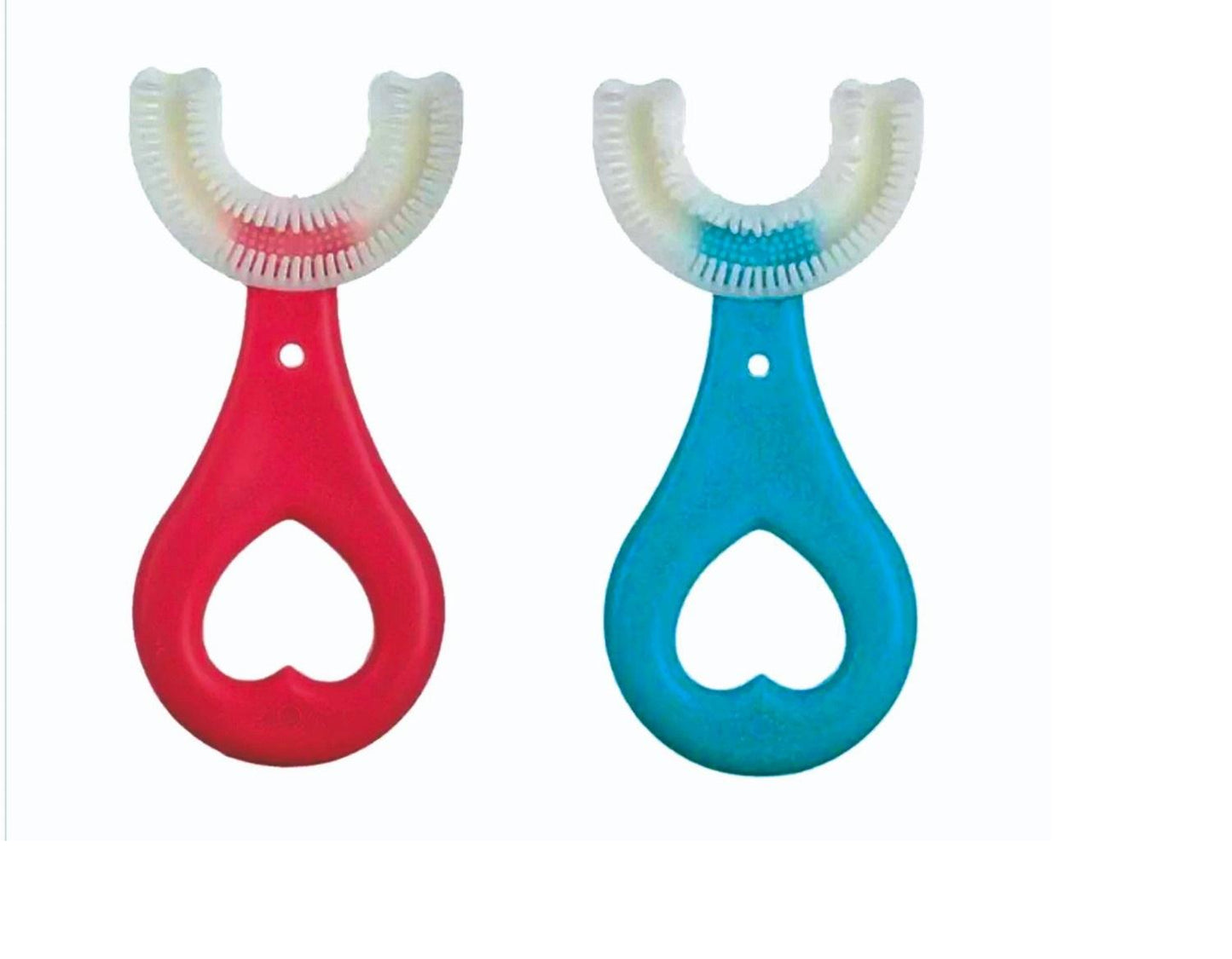 U Shaped Toothbrush for Kids Manual Whitening Toothbrush Silicone Brush Head for Kids Children(Pack of 1)