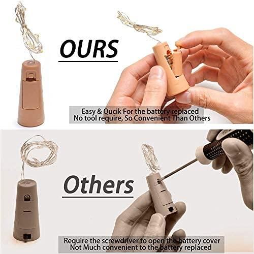 8 Wine Bottle Cork Copper Wire String Lights 2M Battery Operated (Warm White 20 LED)