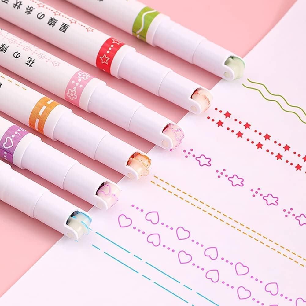 【💖BEST GIFTS FOR KIDS】Dual Tip Pens with 6 Different Curve Shapes Fine Tips