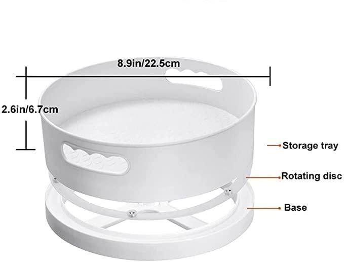 Multi-Purpose 360� Rotating Organizer Tray Use for Spice Rack, Cosmetic Organizer and Many more (Off-White Cream)
