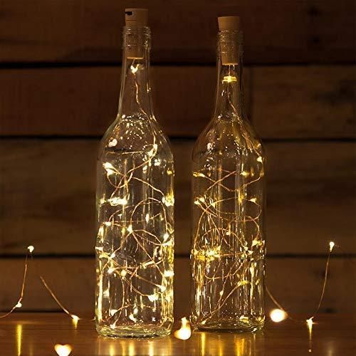 8 Wine Bottle Cork Copper Wire String Lights 2M Battery Operated (Warm White 20 LED)