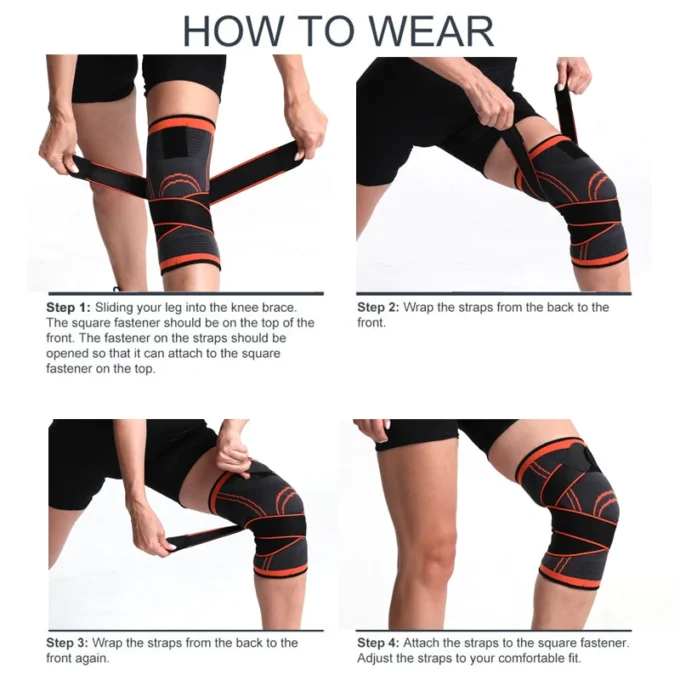 Pressurized & Elastic Knee Brace support ( PACK OF 2 PCS)