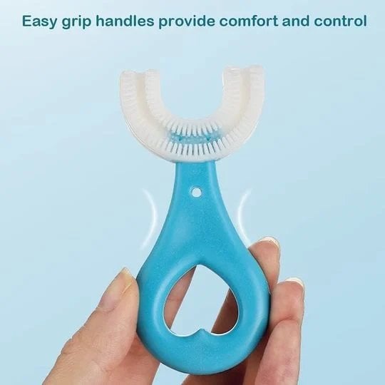 U Shaped Toothbrush for Kids Manual Whitening Toothbrush Silicone Brush Head for Kids Children(Pack of 2)