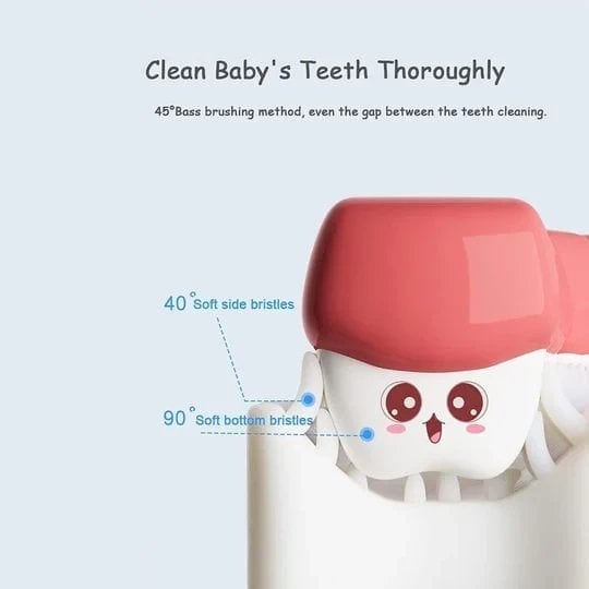 U Shaped Toothbrush for Kids Manual Whitening Toothbrush Silicone Brush Head for Kids Children(Pack of 2)