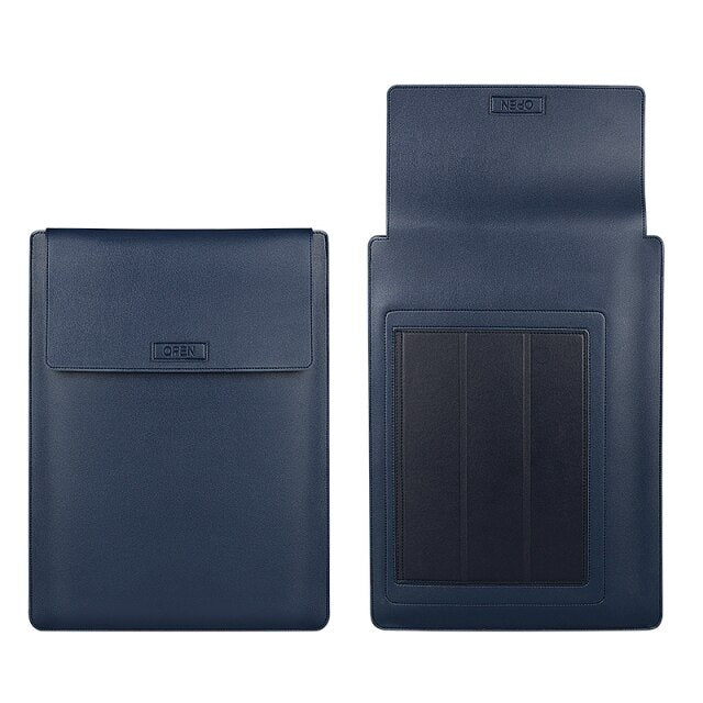 Soft Leather Laptop Sleeve & Stand For MacBook