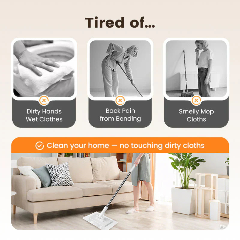 🧹 Easy-Clean Auto Clamp Disposable Dust Mop