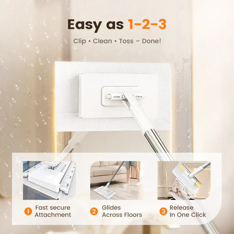 🧹 Easy-Clean Auto Clamp Disposable Dust Mop