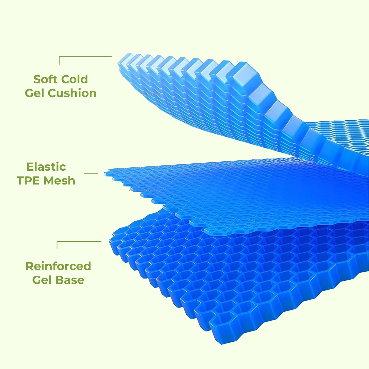 Double-Thick Honeycomb Gel Seat Cushion (Large Size) All day Comfort While Working