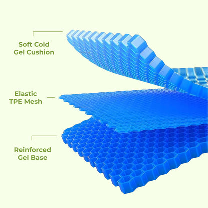 Double-Thick Honeycomb Gel Seat Cushion (Large Size) All day Comfort While Working