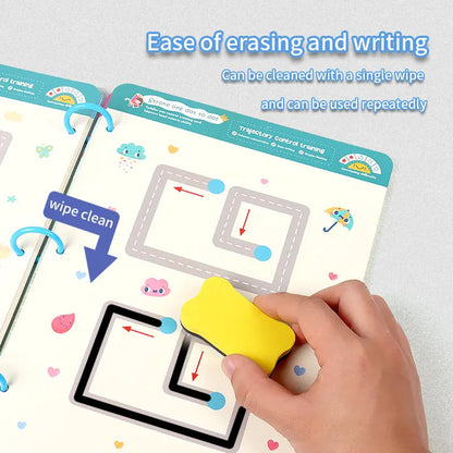 Premium Reusable Tracing Book – 64 Pages + Markers & Eraser
