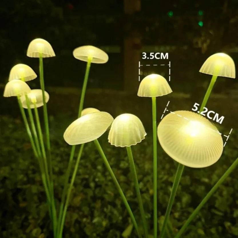 LumaGrove Warm White Solar Mushroom Lights — 10 LEDs, Weatherproof & Automatic (2-Pack)
