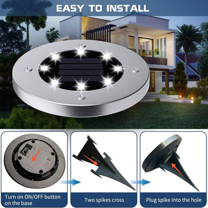 Solar Outdoor Waterproof Ground LED Lights (Pack of 4)