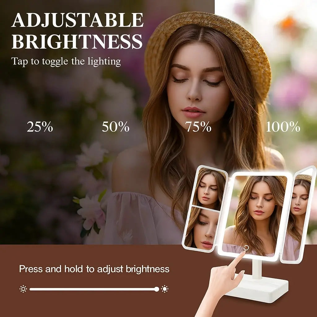 TriGlow™ Illuminated Trifold Vanity Mirror