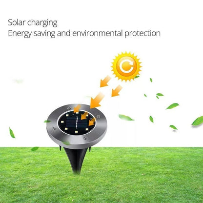 Solar Outdoor Waterproof Ground LED Lights (Pack of 4)