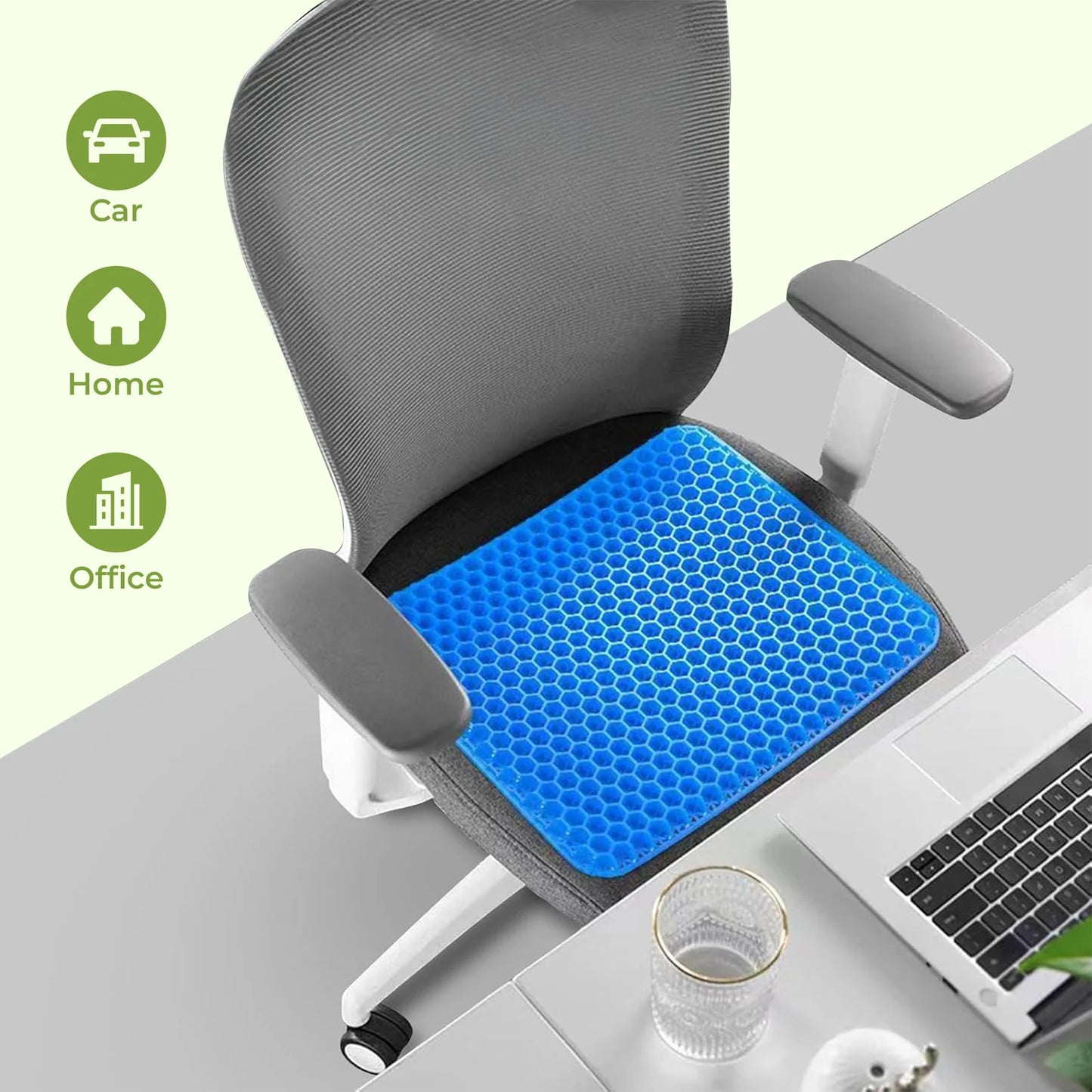 Double-Thick Honeycomb Gel Seat Cushion (Large Size) All day Comfort While Working
