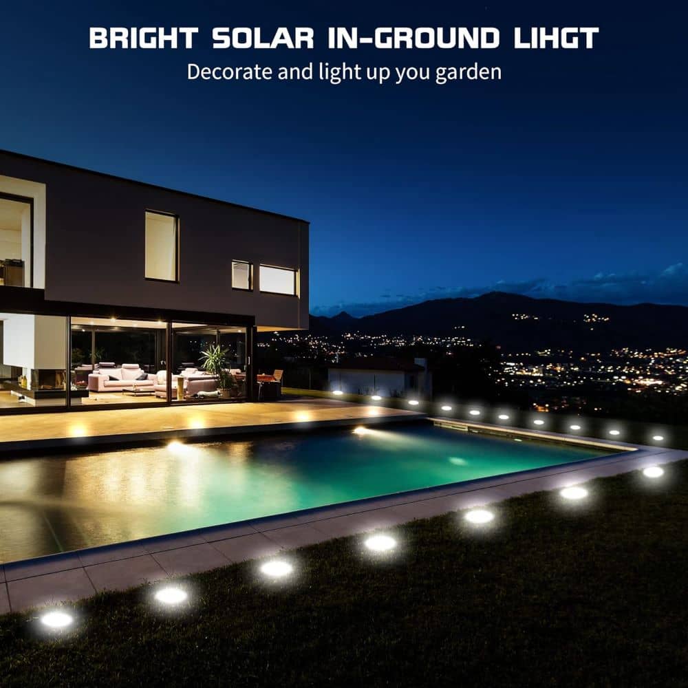 Solar Outdoor Waterproof Ground LED Lights (Pack of 4)
