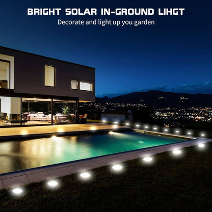 Solar Outdoor Waterproof Ground LED Lights (Pack of 4)