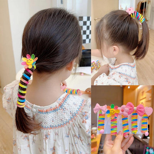 Colorful Telephone Line Hair Bands (Set of 10)
