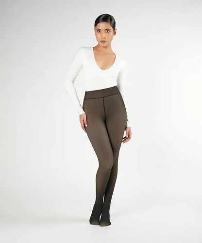 HeatTech Winter Fleeced Elastic Fake Translucent Tights