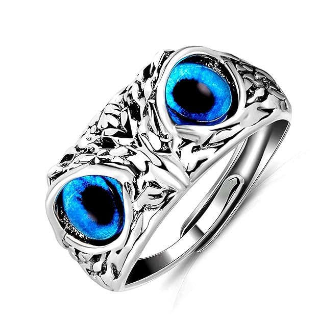 925 Silver Owl Ring (Adjustable size)