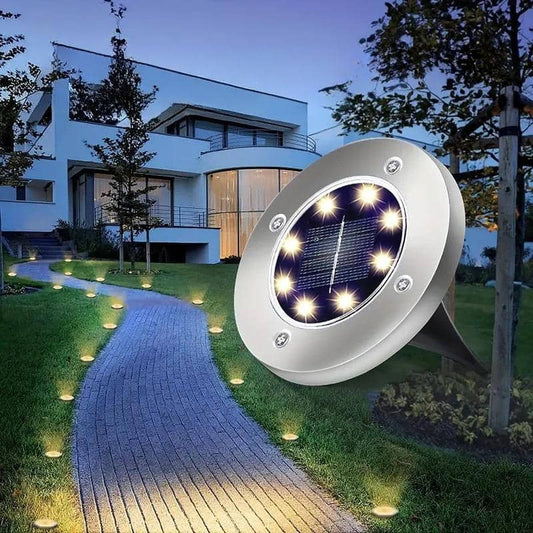 Solar Outdoor Waterproof Ground LED Lights (Pack of 4)