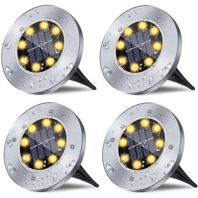 Solar Outdoor Waterproof Ground LED Lights (Pack of 4)