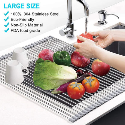 (🔥Last Day Promotion- SAVE 48% OFF) Portable Stainless Steel Rolling Rack