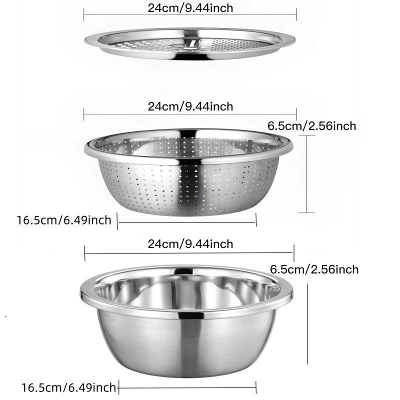 3-in-1 Multifunctional Stainless Steel Basin Set