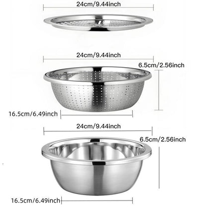 3-in-1 Multifunctional Stainless Steel Basin Set